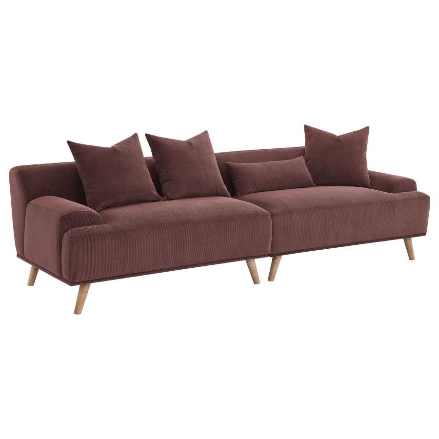 503957_02x900.jpg ELIZABETH CORDUROY UPHOLSTERED EXTRA LONG SOFA WINE RED - Image 1
