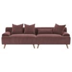 ELIZABETH CORDUROY UPHOLSTERED EXTRA LONG SOFA WINE RED - Image 3