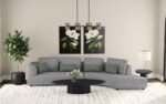 TOSCANO 134-INCH UPHOLSTERED SECTIONAL SOFA GREY - Image 2
