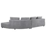 TOSCANO 134-INCH UPHOLSTERED SECTIONAL SOFA GREY - Image 4