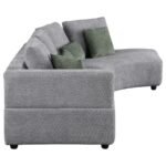 TOSCANO 134-INCH UPHOLSTERED SECTIONAL SOFA GREY - Image 5