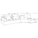 TOSCANO 134-INCH UPHOLSTERED SECTIONAL SOFA GREY - Image 9