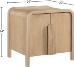 Harmony Oak Veneer And Solid Wood Nightstand - Image 10