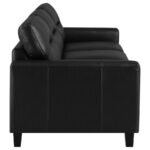 SCOTLAND 3-PIECE FAUX LEATHER UPHOLSTERED SOFA SET BLACK - Image 6
