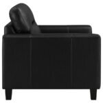 SCOTLAND 3-PIECE FAUX LEATHER UPHOLSTERED SOFA SET BLACK - Image 14