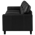 SCOTLAND FAUX LEATHER UPHOLSTERED TRACK ARM SOFA BLACK - Image 5