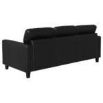 SCOTLAND FAUX LEATHER UPHOLSTERED TRACK ARM SOFA BLACK - Image 6