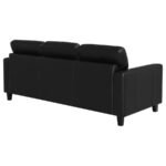 SCOTLAND FAUX LEATHER UPHOLSTERED TRACK ARM SOFA BLACK - Image 7