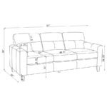 SCOTLAND FAUX LEATHER UPHOLSTERED TRACK ARM SOFA BLACK - Image 10