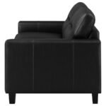SCOTLAND FAUX LEATHER UPHOLSTERED TRACK ARM LOVESEAT BLACK - Image 5