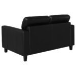 SCOTLAND FAUX LEATHER UPHOLSTERED TRACK ARM LOVESEAT BLACK - Image 6