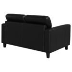 SCOTLAND FAUX LEATHER UPHOLSTERED TRACK ARM LOVESEAT BLACK - Image 7