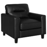 SCOTLAND FAUX LEATHER UPHOLSTERED TRACK ARM CHAIR BLACK