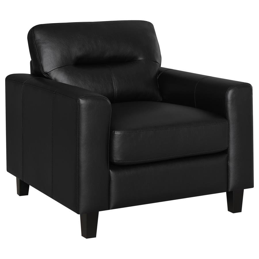 504666_02x900.jpg SCOTLAND FAUX LEATHER UPHOLSTERED TRACK ARM CHAIR BLACK - Image 1