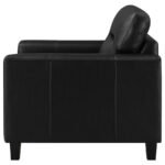 SCOTLAND FAUX LEATHER UPHOLSTERED TRACK ARM CHAIR BLACK - Image 5