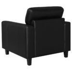 SCOTLAND FAUX LEATHER UPHOLSTERED TRACK ARM CHAIR BLACK - Image 6