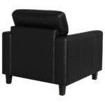 SCOTLAND FAUX LEATHER UPHOLSTERED TRACK ARM CHAIR BLACK - Image 7