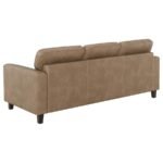 SCOTLAND 3-PIECE FAUX LEATHER UPHOLSTERED SOFA SET BROWN - Image 5