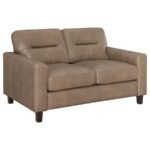 SCOTLAND 3-PIECE FAUX LEATHER UPHOLSTERED SOFA SET BROWN - Image 7