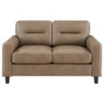SCOTLAND 3-PIECE FAUX LEATHER UPHOLSTERED SOFA SET BROWN - Image 8