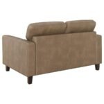 SCOTLAND 3-PIECE FAUX LEATHER UPHOLSTERED SOFA SET BROWN - Image 9