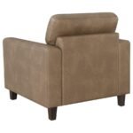 SCOTLAND 3-PIECE FAUX LEATHER UPHOLSTERED SOFA SET BROWN - Image 13