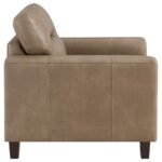 SCOTLAND 3-PIECE FAUX LEATHER UPHOLSTERED SOFA SET BROWN - Image 14