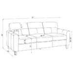 SCOTLAND 3-PIECE FAUX LEATHER UPHOLSTERED SOFA SET BROWN - Image 16