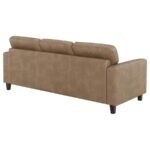SCOTLAND FAUX LEATHER UPHOLSTERED TRACK ARM SOFA BROWN - Image 7