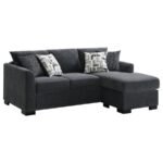 STOREY UPHOLSTERED SLEEPER SECTIONAL CHAISE SOFA DARK GREY