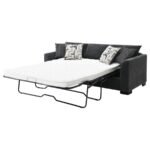 STOREY UPHOLSTERED SLEEPER SECTIONAL CHAISE SOFA DARK GREY - Image 9