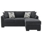 STOREY UPHOLSTERED SLEEPER SECTIONAL CHAISE SOFA DARK GREY - Image 10