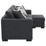 STOREY UPHOLSTERED SLEEPER SECTIONAL CHAISE SOFA DARK GREY - Image 15