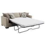 STOREY UPHOLSTERED SLEEPER SECTIONAL CHAISE SOFA CAMEL - Image 5
