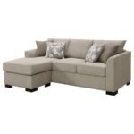 STOREY UPHOLSTERED SLEEPER SECTIONAL CHAISE SOFA CAMEL - Image 6