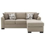 STOREY UPHOLSTERED SLEEPER SECTIONAL CHAISE SOFA CAMEL - Image 8