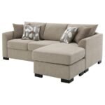 STOREY UPHOLSTERED SLEEPER SECTIONAL CHAISE SOFA CAMEL - Image 9