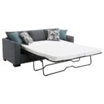 STOREY UPHOLSTERED SLEEPER SECTIONAL CHAISE SOFA GREY - Image 5