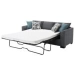 STOREY UPHOLSTERED SLEEPER SECTIONAL CHAISE SOFA GREY - Image 7