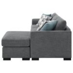 STOREY UPHOLSTERED SLEEPER SECTIONAL CHAISE SOFA GREY - Image 10