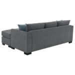 STOREY UPHOLSTERED SLEEPER SECTIONAL CHAISE SOFA GREY - Image 11