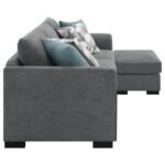 STOREY UPHOLSTERED SLEEPER SECTIONAL CHAISE SOFA GREY - Image 13