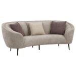 ELLORIE 3-PIECE UPHOLSTERED CURVED SOFA SET BEIGE - Image 3