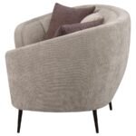 ELLORIE UPHOLSTERED CHANNEL BACK CURVED SOFA BEIGE - Image 5