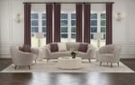 ELLORIE UPHOLSTERED CHANNEL BACK CURVED SOFA BEIGE - Image 13