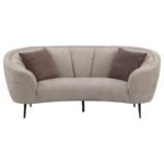 ELLORIE UPHOLSTERED CHANNEL BACK CURVED LOVESEAT BEIGE - Image 3