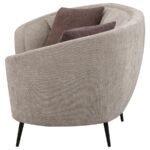 ELLORIE UPHOLSTERED CHANNEL BACK CURVED LOVESEAT BEIGE - Image 5