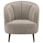 ELLORIE UPHOLSTERED CHANNEL BACK CURVED CHAIR BEIGE - Image 3