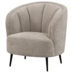 ELLORIE UPHOLSTERED CHANNEL BACK CURVED CHAIR BEIGE - Image 4