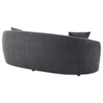 BROOKSIDE VELVET UPHOLSTERED CURVED SOFA DARK GREY - Image 7